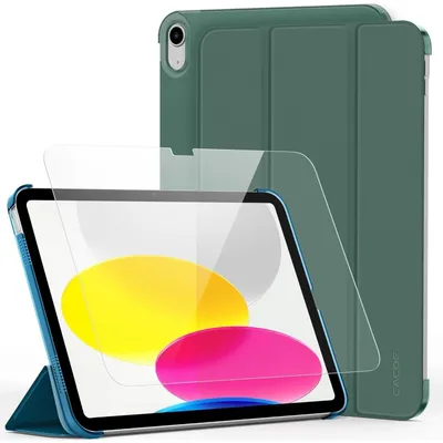 Obrázok produktu pre Ochranný obal pre iPad 10. generácie/11. generácie, 10,9 palca, s ochrannou fóliou, tmavozelený