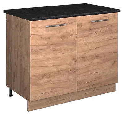 Produktbild von Spülenunterschrank Vicco Fame-Line Goldkraft Eiche/Goldkraft Eiche 100 cm, AP Anthrazit, Model 61962