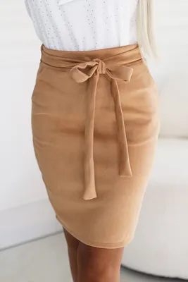 Productafbeelding van Numoco Dames mini-rok Adoniah, kleur camel, maat XL