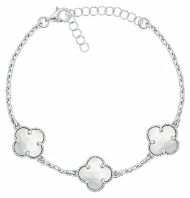 Immagine prodotto di Bracciale da donna in argento con motivi a quadrifoglio BRC191W