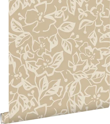 Immagine prodotto di ESTAhome carta da parati foglie e fiori beige 50 x 900 cm