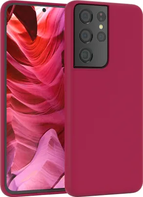 Produktbild von EAZY CASE Silikonhülle für Samsung Galaxy S21 Ultra 5G Silikon Backcover Schutz in Rot
