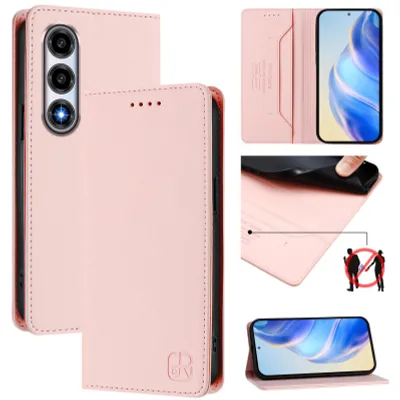 Produktbild von Lederhülle für ZTE Blade A77 5G Hülle Flip Brieftasche Kartenfächern Ständer Schutzhülle Pink