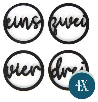 Produktbild von Adventskranz Zahlen 1 2 3 4 schwarz aus Holz Kerzen Deko Ø 5 cm