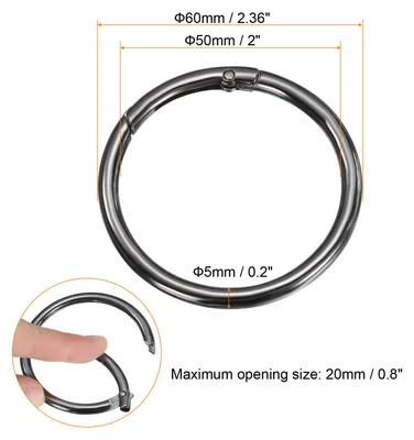 Produktbild von 4 Stš¹ck Runder Karabiner 60mm, Universeller Premium-Schlš¹sselanh?nger Geeignet fš¹r DIY-Schlš¹sselanh?nger, Rucks?cke, Geldb?rsen, Handtaschen, Schwarz
