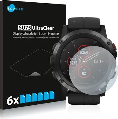 Produktbild von 6x Für Suunto Ambit3 Peak Black Schutzfolie Savvies Displayschutz Display Schutz Folie Klar Transparent