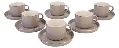 Produktbild von Bricard Lunel 12-teiliges Kaffeebecher Set, Taupe-Gold