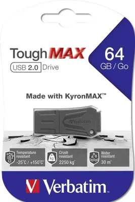 Immagine prodotto di Verbatim ToughMAX - Memoria USB 64 GB - Nero