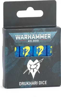 Produktbild von Games Workshop Würfelset der Drukhari, Würfelsatz, Blau, Gelb, 16 Stück(e)