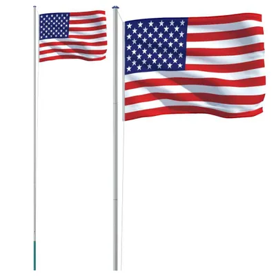 Produktbild von vidaXL Flagge der Vereinigten Staaten mit Mast 6,08 m Aluminium