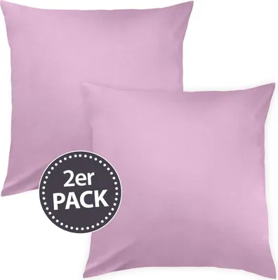 Produktbild von Traumschlaf Uni Mako-Satin Kissenbezüge Doppelpack 2x Nackenrollenbezug 15x40 cm mauve
