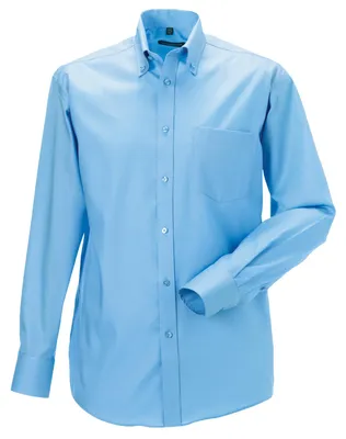 Produktbild von Russell Collection Herren Hemd, Langarm, bügelfrei FK758 (Kragenweite 44) (Hellblau)