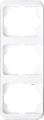 A white, three-gang light switch cover plate.