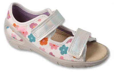 Produktbild von Sandalen Befado Sunny 063X027 mit Blumenmuster und Lederinnensohle