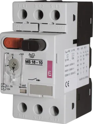 Produktbild von ETI Polam | Silikonschalter MS18 - 3-polig - 0,75 kW - Überlastschutz - IP20 - kompakt und zuverlässig