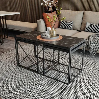 Produktbild von Skye Decor, Defne - Black Marble, Couchtische, Schwarz, 100 x 52 x 50 cm