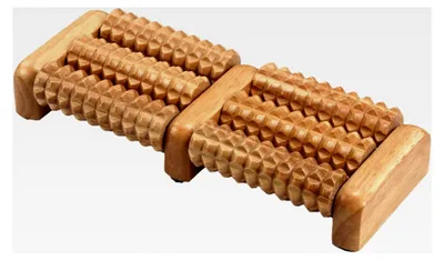 Produktbild von Fußmassageroller aus Holz mit 6 Rollen