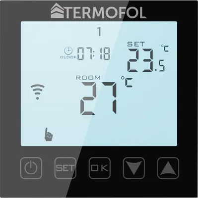Produktbild von Termofol Heizungsthermostat, Heizkörperthermostat IP20, Thermostat für Heizfolie Fußbodenheizung, TF-WiFi Schwarz