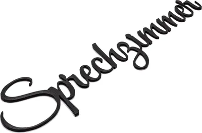 Produktbild von Sprechzimmer Türschild Schriftzug Firma Name 3D Wandschild Selbstklebend Schwarz