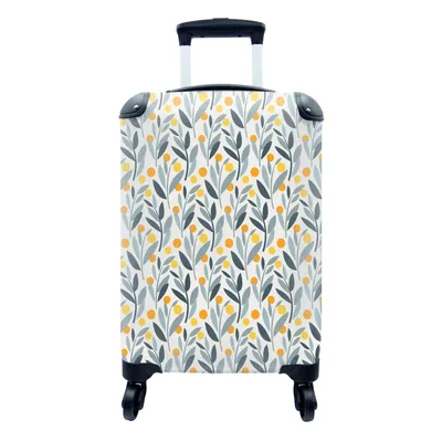 Produktbild von MuchoWow® Koffer Handgepäck Trolley Rollkoffer Kleine Reisekoffer mit 4 Rollen - Sommer - Blumen - Muster - Cabin Size < 55x40x23 cm & 55x40x20 cm - Fotokoffer - Kabinenkoffer - Boardgepäck - Reise-Box - Reisekoffer - Reisegepäck - Koffer mit Bild - Trolley für Kinder