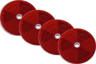 Immagine prodotto di Catadiottri rotondi con fori, rossi DOBPLAST 60 mm, 4 pezzi