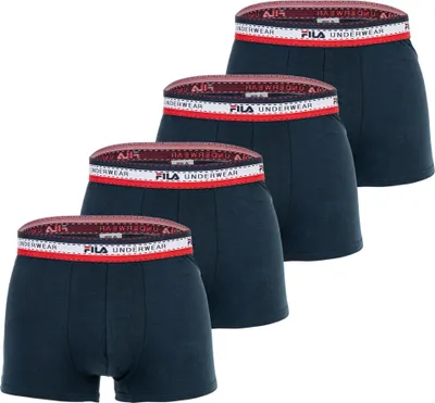 Produktbild von FILA Herren Boxer Shorts, 4er Pack - Logobund, Baumwolle Stretch, einfarbig Blau M