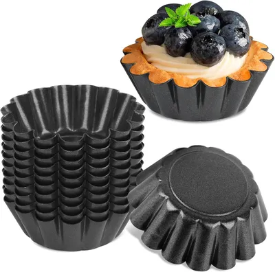 Imagen del producto de Moldes para magdalenas, 12 unidades, diámetro de 6,5 cm, reutilizables, para muffins y mini tartas