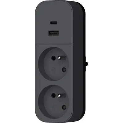 Immagine prodotto di Biplite 2P+E 16A + 2USB Bi tono nero