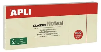 Obrázok produktu pre APLI 10977 APLI Haftnotizen "CLASSIC Notes!", 40 x 50 mm, gelb