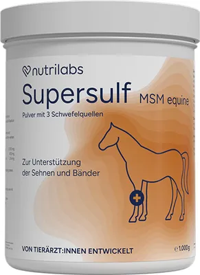 Produktbild von NutriLabs Supersulf MSM equin 1 kg | für Pferde | Sehnen, Bändern & Gelenkstrukturen