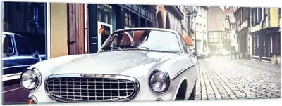 Produktbild von Bilder auf glas - Auto Straße Haus - 160x50cm - Glasbilder - Wandbilder - Kunstdruck - zum Aufhängen bereit - Wanddekoration aus Glas - Glas Bilder - Wandbild auf Glas - Einteilig - GAB160x50-3677