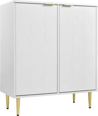 Produktbild von Sideboard mit 2 Türen,Kommode,Flurschrank,für Wohnzimmer,Bad-und Schlafzimmer,florales Muster, lackiert,3 Einlegeböden, 6 Fächer