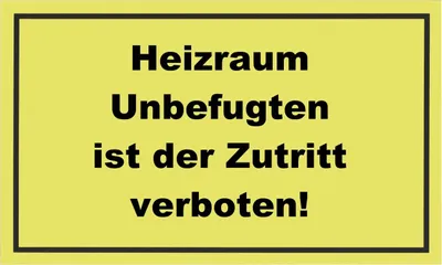 Produktbild von 1x Gebotsschild gelb *Heizraum - Zutritt verboten*