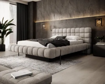 Produktbild von Polsterbett mit Stauraum 160x200 MINARO - hellbeige