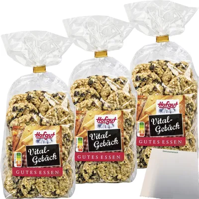Produktbild von Hofgut Vitalgebäck 3er Pack (3x200g Packung) + usy Block