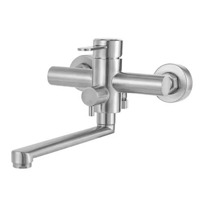 Produktbild von Küchenarmatur Edelstahl Silber Wandbefestigter Wasserhahn 360° Wasserhahn Mischer Hahn