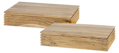 Obrázok produktu pre FURNLUX Nočný stolík z akácie 40 cm (2 ks) / Hlavná farba: hnedá / Rozmery: 40 x 8 x 25 cm