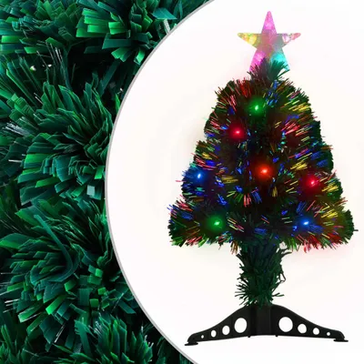 Obrázok produktu pre The Living Store Umelý vianočný stromček so stojanom/LED 64 cm zo sklenených vlákien