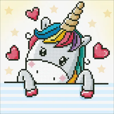 Produktbild von DIAMOND DOTZ Verliebtes Einhorn 23x23 cm