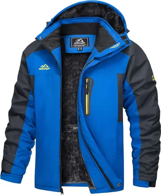 Produktbild von Warme Herren-Skijacke, gefütterte Winterjacke, wasserdichte Funktionsjacke mit abnehmbarer Kapuze