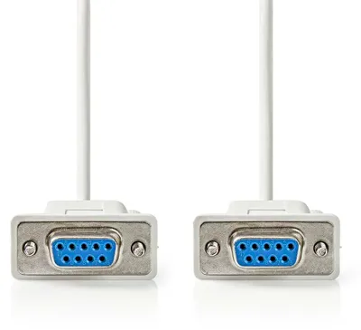 Produktbild von Nedis Nullmodemkabel - D-SUB 9-Pin-Buchse - D-SUB 9-Pin-Buchse - Vernickelt - 2.00 m - Rund - PVC - Elfenbein - Label