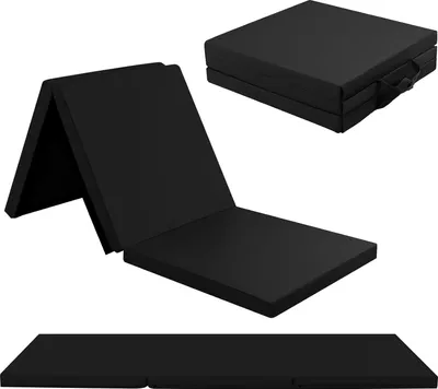 Produktbild von KOMFOTTEU gymnastická podložka, skládací, tloušťka 3,8 cm, sportovní podložka, fitness, bavlněná výplň, EPE, silná, rozložená, 180 x 60 cm (D x Š)