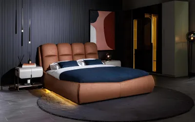 Produktbild von Edle Schlafzimmer Möbel Doppelbett Kleiderschrank 2x Nachttische
