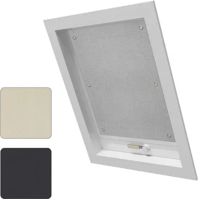 Produktbild von Famanu Rollladen 48 x 93 cm grau ohne Bohren für Dachfenster - Verdunkelung mit Saugnäpfen
