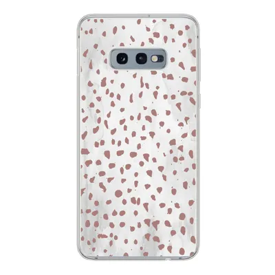 Produktbild von MuchoWow® Handyhülle Schutzhülle Hülle für Samsung Galaxy S10e Polka dots - Braun - Weiß Silikon Softcase Handy Hülle - Handy