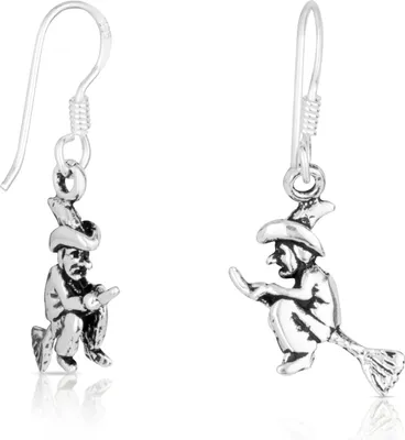 Produktbild von NKlaus Paar Hexe Ohrhänger im Mond Motiv 11mm 925 Sterling Silber Gothic Fantasy