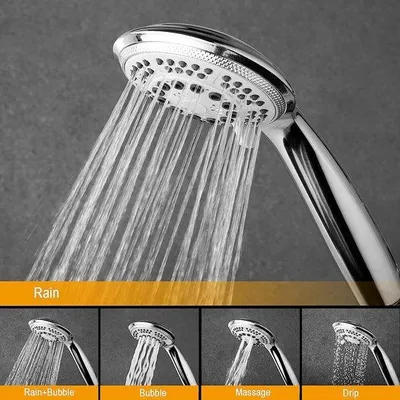 Obrázok produktu pre Kruhová ručná sprcha s priemerom 120 mm, 5 režimov striekania, úspora vody, chróm