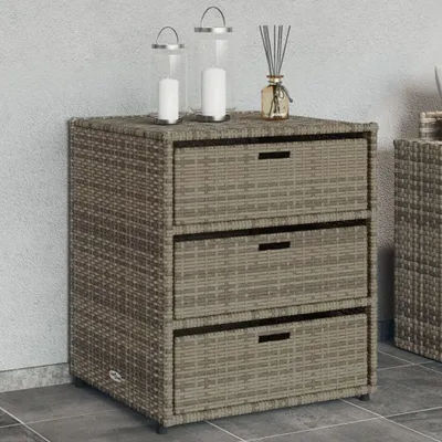 Produktbild von vidaXL Zahradní skříňka šedá 55x59x69 cm poly ratan