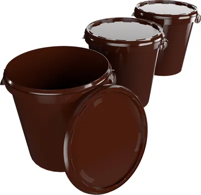 Produktbild von Eimer mit Deckel 30 L | Vorratseimer | Lebensmittelecht Braun | Hobbock | 3 Stück