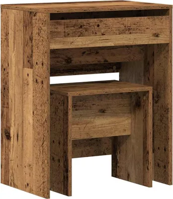 Produktbild von vidaXL Schminktisch mit Speicher Altholz 60 x 40 x 75 cm Holzwerkstoff